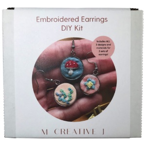 M Creative J Embroidery Kit DIY Earrings