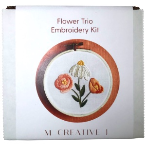 M Creative J Embroidery Kit Flower Trio