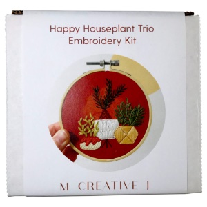 M Creative J Embroidery Kit Happy Houseplant Trio