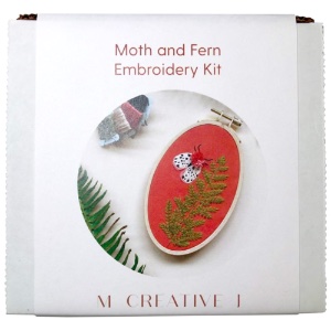 M Creative J Embroidery Kit Moth and Fern