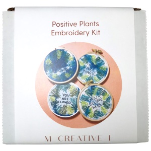 M Creative J Embroidery Kit Positive Plants