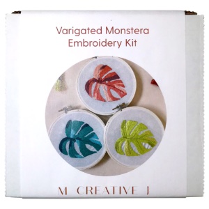 M Creative J Embroidery Kit Variegated Monstera Coral