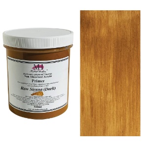 Michael Harding Non-Absorbent Acrylic Primer 500ml Raw Sienna Dark