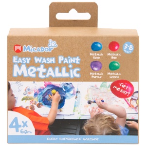Micador jR. Easy Wash Paint 8 x 60ml Set Metallics
