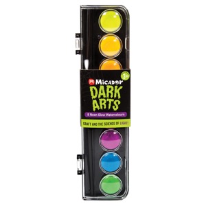 Micador Dark Arts Neon Glow Watercolours 8 Set Assorted