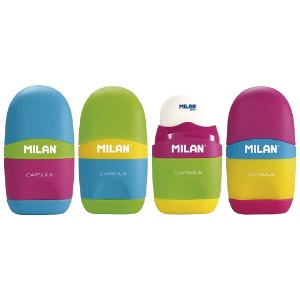Milan CAPSULE Sharpener + Eraser Mix