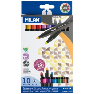 Milan Bicolor Cone Tip Marker 10 Set Bright