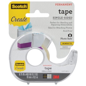 3M Scotch #001 Permanent Photo & Document Mending Tape 3/4"x400"