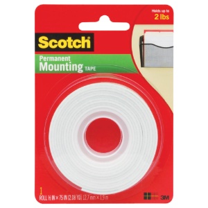 3M Scotch #110 Permanent Mounting Tape 1/2"x75"