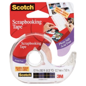 3M Scotch #2002 Double-Stick Removable Mounting Tape 1/2"x8.33yd