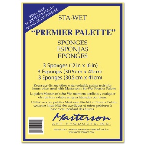 Masterson Sta-Wet Premier Palette Sponge Refill 3 Pack 12"x16"