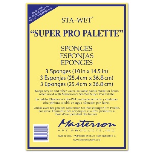 Masterson Sta-Wet Super Pro Palette Sponge Refill 3 Pack 10"x14.5"