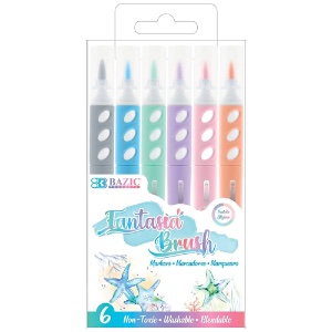 Bazic Fantasia Brush Marker 6 Set Pastel Colors
