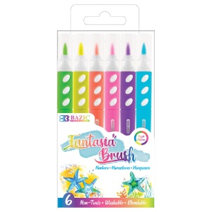 Bazic Fantasia Brush Marker 6 Set Neon Colors