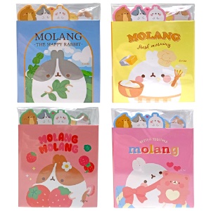 Molang Happy Rabbit Sticky Note 4 Pack 7cmx6cm