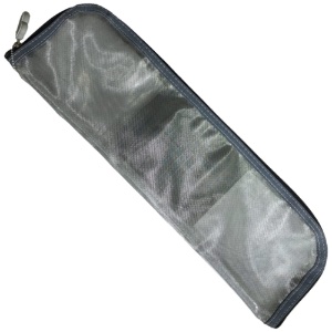 Brush Bag Zipper Mesh 14" x 5" Grey
