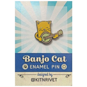 Kit n' Rivet Enamel Pin Banjo Cat