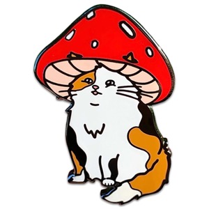 MUSHROOM CAT PIN