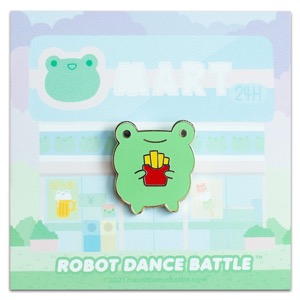 Robot Dance Battle Enamel Pin Fries Frog