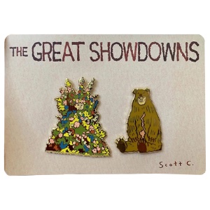 Scott C Great Showdowns Enamel Pin 2 Set Midsommar Flower & Bear