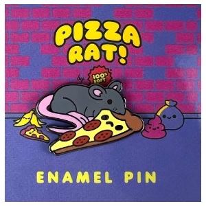 100% Soft Enamel Pin Pizza Rat