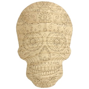 Dia de Muertos Wooden Mini Panel 8" Sugar Skull #6