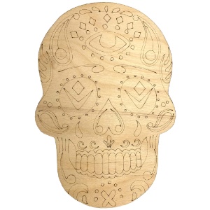 Dia de Muertos Wooden Mini Panel 8" Sugar Skull #7