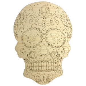 Dia de Muertos Wooden Mini Panel 8" Sugar Skull #8
