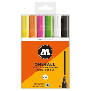 Molotow ONE4ALL 227HS Acrylic Paint Marker 4mm 6 Set Neon
