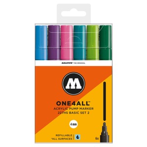 Molotow ONE4ALL 227HS Acrylic Paint Marker 4mm 6 Set Basic #2