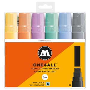 Molotow ONE4ALL 627HS Acrylic Paint Marker 15mm 6 Set Pastel