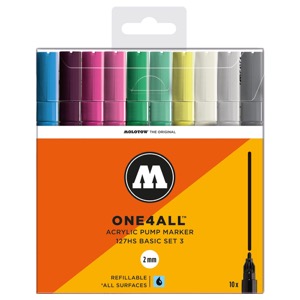 Molotow ONE4ALL 127HS Acrylic Paint Marker 2mm 10 Set Basic #3