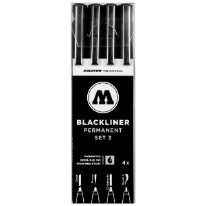 Molotow BLACKLINER Permanent Ink Pen 4 Set #3