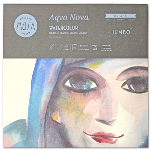 Musa Aqva Nova Watercolor Jumbo Paper Pad 140lb 50 Sheets 10"x10" CP