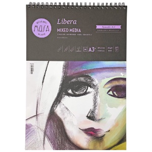 Musa A3 Libera Mixed Media Spiral Pad 30 Sheets 11.7"x16.5" White