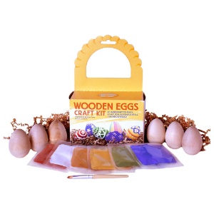 Natural Earth Paint Wood Egg Craft Kit