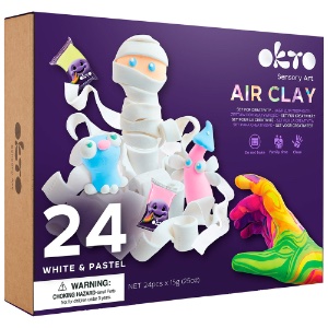 OKTO Air Clay Creativity Kit 24 Color Set White & Pastel