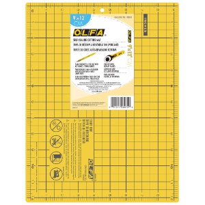 Olfa Double-Sided Self Healing Cutting Mat 9"x12" Yellow
