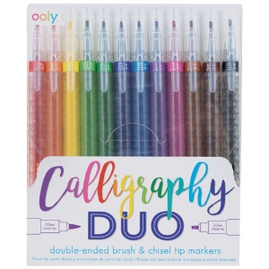 OOLY Calligraphy Duo Chisel and Brush Tip Markers 12 Set