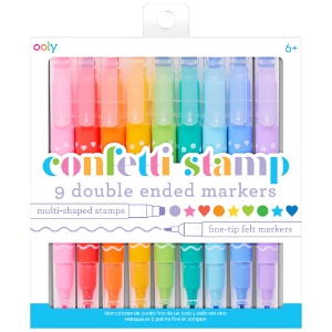 OOLY Confetti Stamp Double-Ended Marker 9 Set