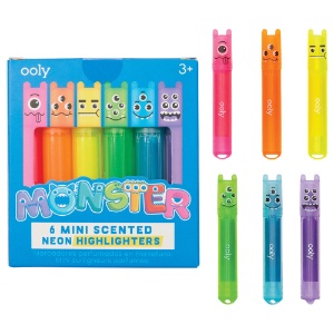 OOLY Monster Mini Scented Neon Highlighter 6 Set