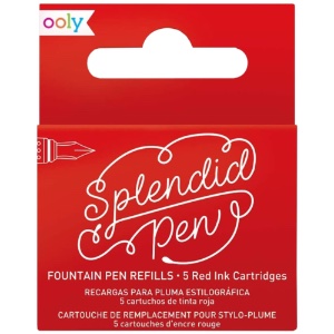 OOLY Splendid Fountain Pen Refill 5 Set Red