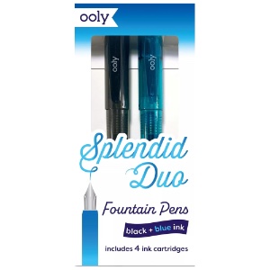 OOLY Splendid Duo Fountain Pen 2 Set Black & Blue
