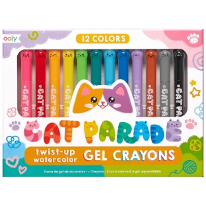 OOLY Cat Parade Twist-Up Watercolor Gel Crayons 12 Set
