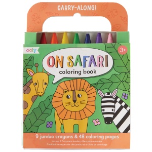 Ooly Carry Along! Coloring Book & Crayon 9 Set Safari