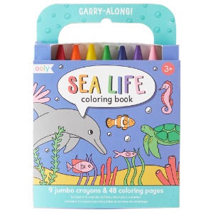 Ooly Carry Along! Coloring Book & Crayon 9 Set Sea Life