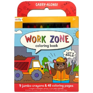 Ooly Carry Along! Coloring Book & Crayon 9 Set Work Zone
