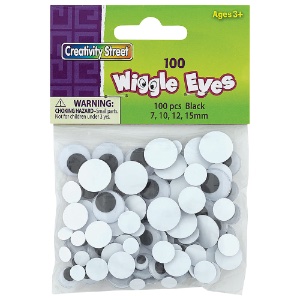Creativity Street Wiggle Eyes 100 Pack Black