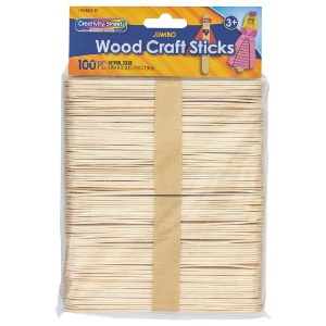 Creativity Street Jumbo Wood Craft Sticks 100 Pack 6"