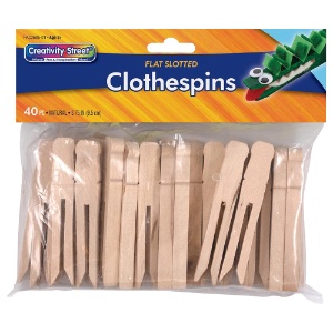 Creativity Street Slotted Flat Wooden Clothespin 40 Pack 3.75"
